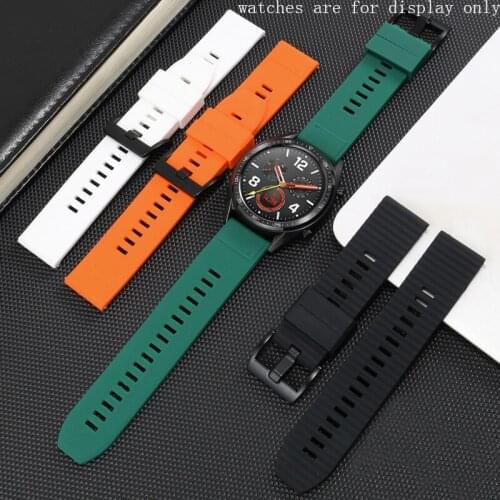 Quick Release New Style Silicone Watchband 20mm 22mm Black White Orange Solf Rubber Bracelet For Huawei Watch GT2E PRO