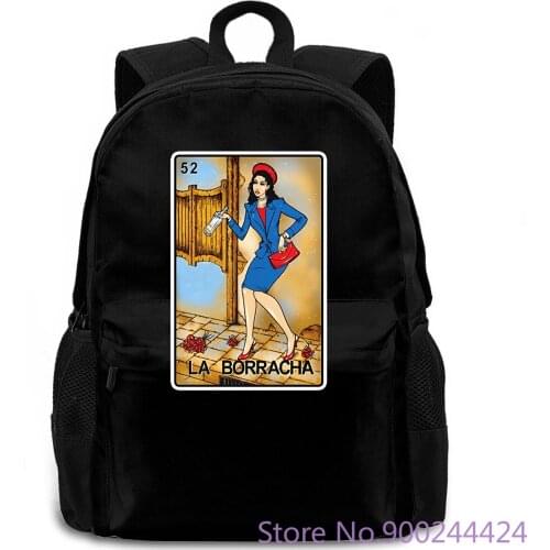 Pins Bones Loteria La Boracha Mexican Loteria women men backpack laptop travel school adult student