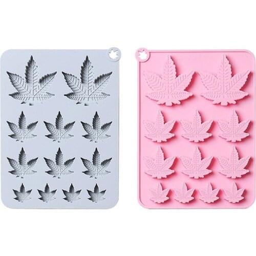DIY12 Even Maple Leaf Candy Chocolate Silicone Mold, Ice Grid Pudding Mold, Biscuit Cake Baking Tools, Kitchen Accessories