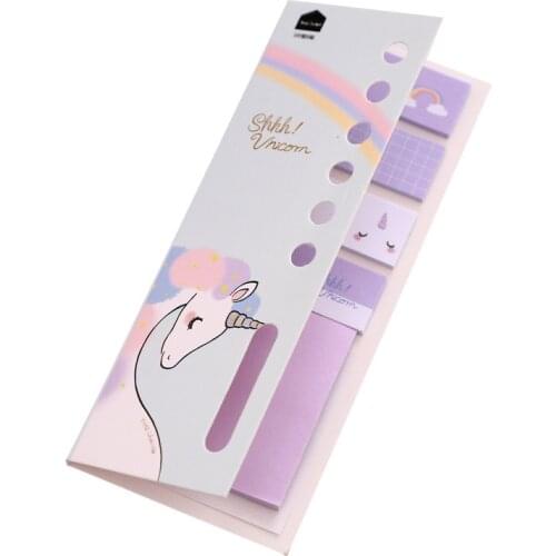 Cute Unicorn Bookmarks Sticky Notes Sticker Memo Pad