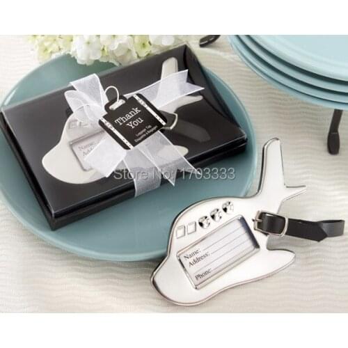 Wedding event and party Gifts Bon Voyage Airplane Wedding Luggage Tag favors for Honeymooners 100PCS/LOT Free shipping #FH54