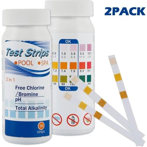 2 Pack PH Test Strips Full PH SPA Swimming Pool Water Tester Paper Controller 1-14st Indicator Chlorine Bromine Tester Paper