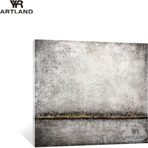 Unique gift home decoration Gray abstarct Handmade oil painting on canvas wall art hanging picture for living room bedroom