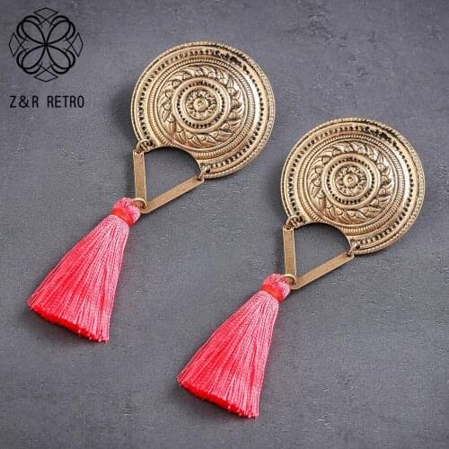 Vintage Drop Earrings with Tassel Costume Jewelry for Women 2021 Geometric Ethnic Dangle Decorative Accessories Trend Pendientes