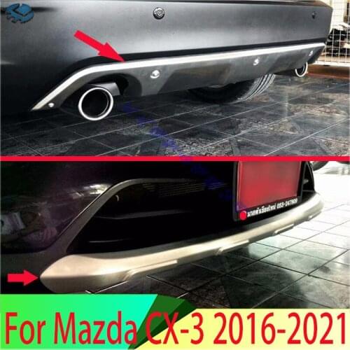 For Mazda CX-3 2016 2017 2018 2019 Stainless Steel Front and Rear Bumper Skid Protector Guard Plate