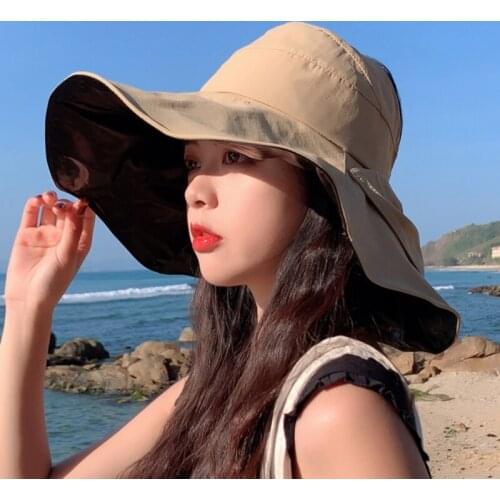 Womens Outdoor Open Top Hat Sunshade Hat Hollow Shell Hat Wide Brim Anti Ultraviolet Sunscreen Hat