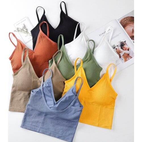 Womens Crop Tops Tank Top Seamless Fitness Underwear Female Long Sleeveless Camisole Solid Color Tube Tops Sexy Lingerie Top