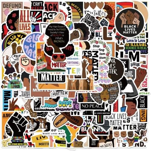 10/50/100PCS Black Lives Matter Stickers For Stationery Decal Laptop Car Skateboard Motorcycle Guitar Melanin Poppin Sticker