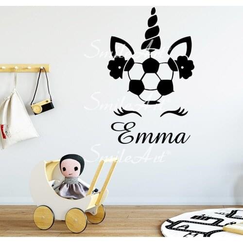 14 Color Cartoon Custom Name Unicorn Wall Stickers Personalized Wallpaper For Kids Room Home Decor Waterproof Wall Art Decal