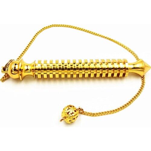 16 section long Pendule divination pendants Spiral column Metal spirit swing divination hypnosis standard pendulum energy therap