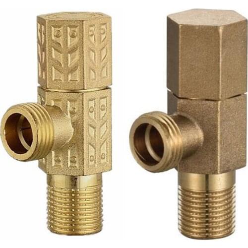 2 Colors Antique Pure Copper Triangle Valve Thickened Long Toilet Tee Full Copper Triangle Valve Toilet Water Heater Inlet Valve