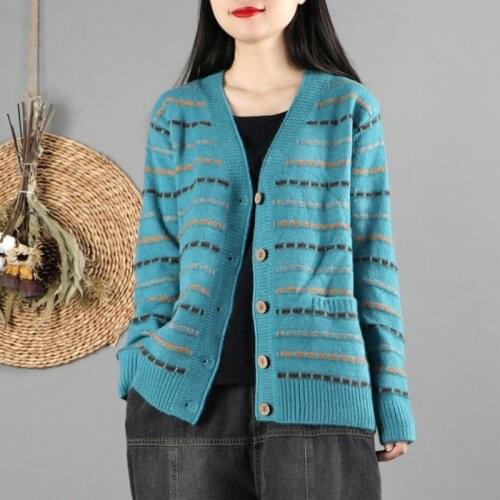 2020 Autumn Winter Women Sweater Cardigans Pull Oversize V Neck Knitted Cardigans Girls Outwear Korean Chic Tops Kawaii AA5583