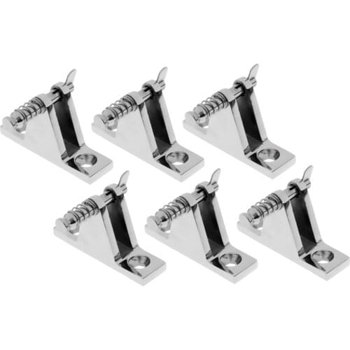 6x Stainless Steel 90 Degree Straight Boat Canopy Deck Hinge Mount Fitting