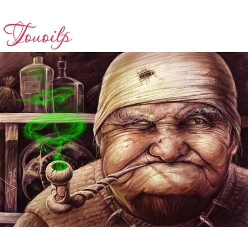 TOUOILP 5D Halloween 5d terror old lady diamond painting crystal diy diamond embroidery diy crystal painting cross stitchsets