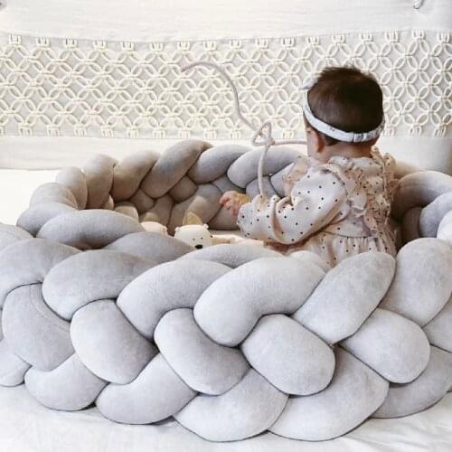 2.2M/3M Baby Bed Bumper for Crib Four Ply Thick Baby Bumper Boys Girls Cot Bumper Crib Protector cuna para bebe Room Decor