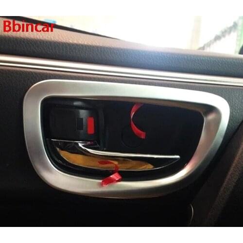 Bbincar ABS Chrome Interior Door Cup Bowl handle cap trim 4pcs For Toyota Corolla Altis E170 2014 2015