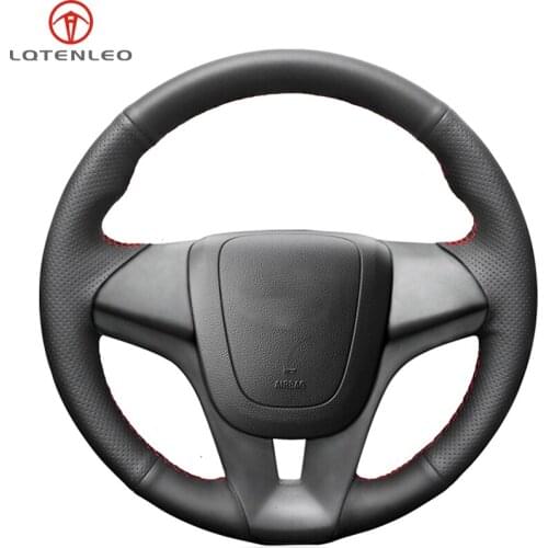 LQTENLEO Black Artificial Leather Steering Wheel Cover For Chevrolet Cruze 2008-2015 Aveo 2010-2015 Orlando 2009-2015 Trax 2013