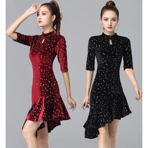 Elegant Latin Dance Dress Practice Wear Retro Samba Rumba Dancing Performance Stage Costume Summer Competition Dancewear YS2197