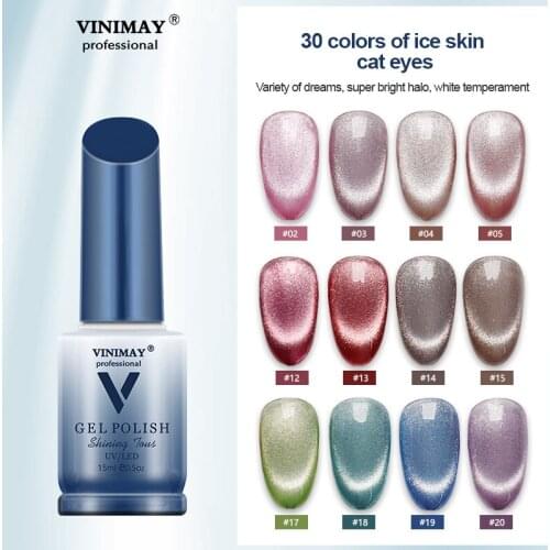 30 Colors Ice Muscle Cat Eye Gel Nail Polish Semi Permanent Manicure Special Nail Polish Glue Color Nail Art Gel Varnish TSLM1