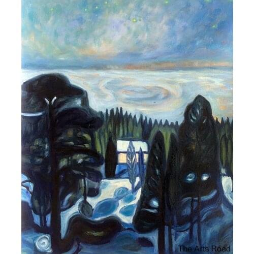 Bedroom Art Paintings Edvard Munch White Night, 1901 Oil Painting on Canvas Home Decoration Wall Pictures Hand Painted