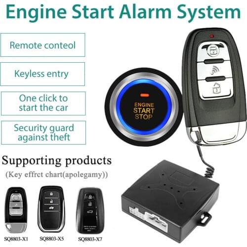 Auto Car Alarm Systems One Start Stop Button Engine Push Button RFID Lock Ignition Switch Keyless Entry Starter Antitheft System