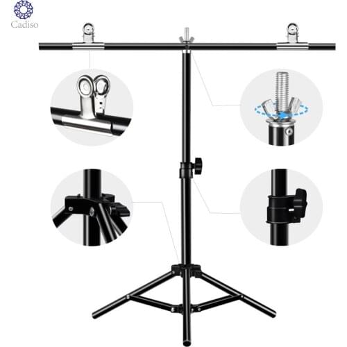 Cadiso T-Shape Backdrop Stand Kit 67cm Photo Backdrop Stand Background Support System with Clamps for Photography Video Studio