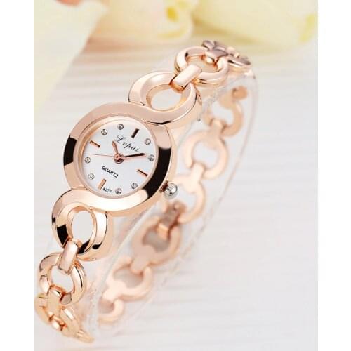 LVPAI Hot Sale Rose Gold Women Bracelet Watch Quartz WristWatches Women Fashion Luxury Watch Women Dress Watches Female Clock