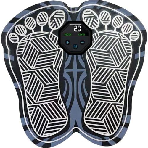 Foot Massager Mat Pain Relief Gift Home Travel Electric EMS Circulation Boost USB Charging Pad Digital Display Relaxing Portable