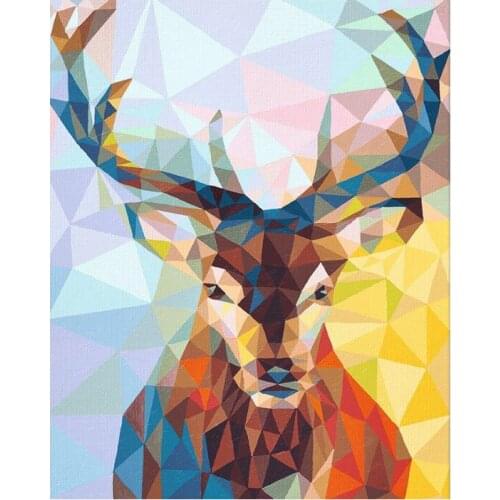 Painting By Numbers DIY Dropshipping 40x50 50x65cm Crystal porcelain deer Animal Canvas Wedding Decoration Art picture Gift
