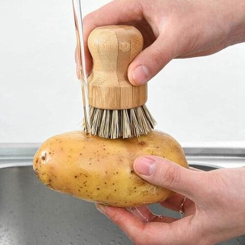 2Pcs Dish Scrubber Brush Set Sisal Coconut Fibers Kitchen Cleaning Brush for Vegetable Dish Pan