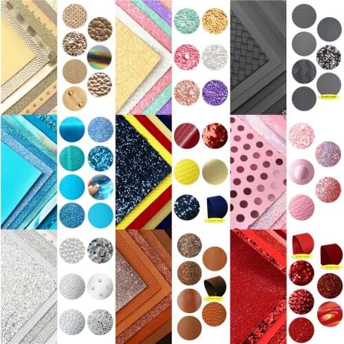 20*33cm Solil Color Faux Synthetic Leather Set Fabric For Bows Leather Crafts DIY Handmade Material,1Yc19702