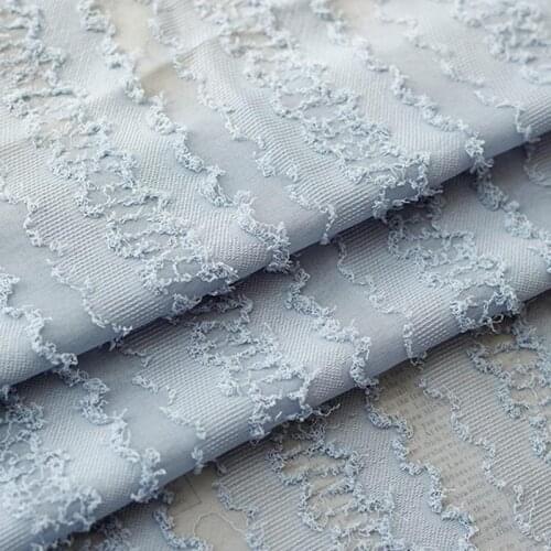 New Wave Tassel Stripe Cut Jacquard Chiffon Fabric For Spring And Summer Womens Dress Designer Fabric