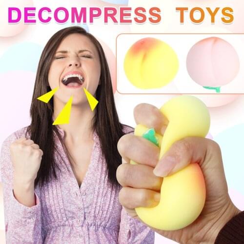 New Squishy Whole Person Fruit Stress Ball Creative Simulation Mochi Squish Slow Rising Anti-stress Squeezes Peach Balls Toys
