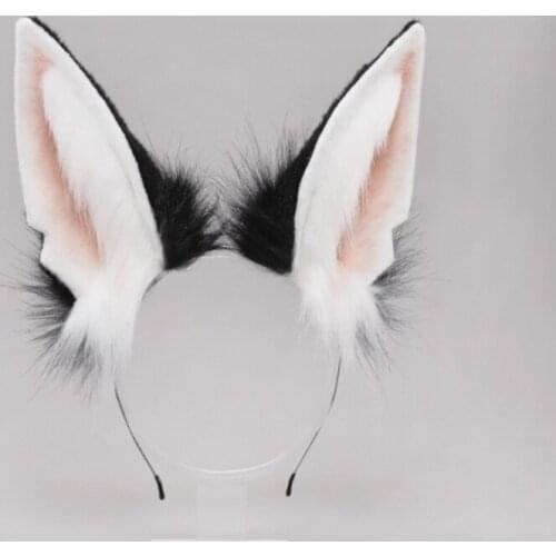 2021 New Plush Hair Hoop Animal Wolf Ears Headband Lolita Headwear Cosplay Party Props