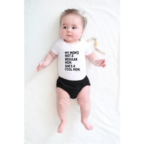 Newborn Baby Infant Clothes My Moms Not A Regular Mom Funny Short Sleeve Jumpsuit Outfit Summer Baby Boy Girl Bodysuit