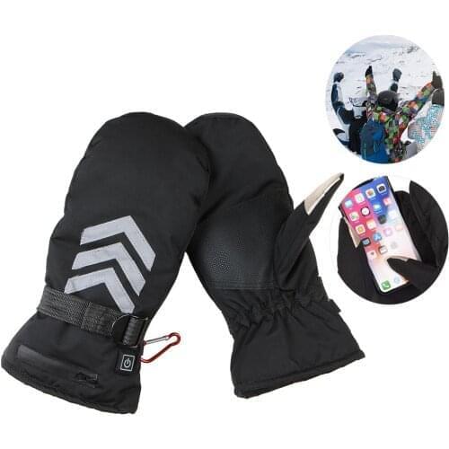 Heated Mitten Ski Gloves Winter For Men Women Outdoor Warm Electric Heat Camping Cycling Motorcycle Bicycle Ski Gloves elegant