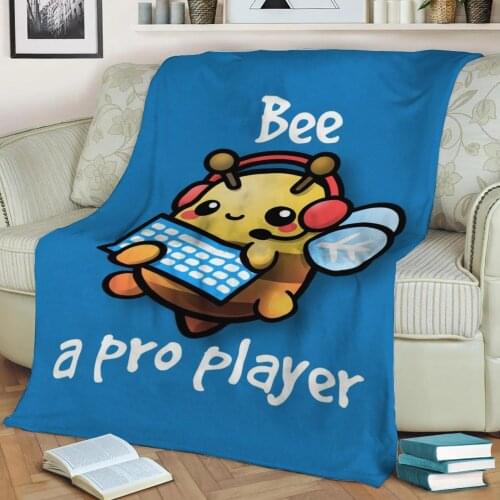 Bee a pro player Flannel Throw Blanket 3D Printed Keep Warm Sofa Child Blanket Home Decor Textiles Dream Family Gift