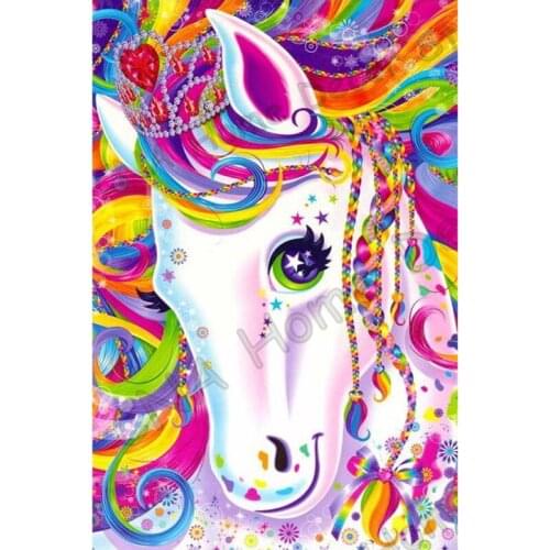 Full Drill Mosaic colorful horse Home Decorative Painting Rhinestone Diamond Painting Square Diamond Embroidery patten painting