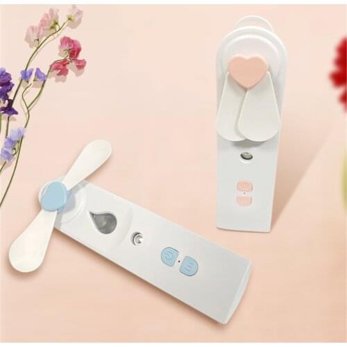 Portable 2 In 1 Mini Fan Humidifier Usb Rechargeable Handheld Fan Water Spray Mist Fan Face Steamer Air Cooler For Outdoor#dg4