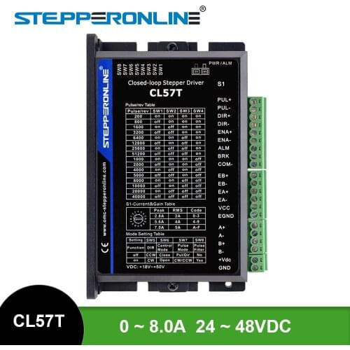 Closed Loop Stepper Driver 0-8.0A 24-48VDC for Nema 17, 23, 24 Stepper Motor