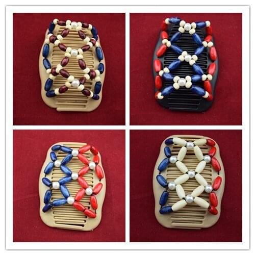 MIX France USA America style beads comb 50pcs/lot professional work lady hair accessory nurse worker tidy up comb