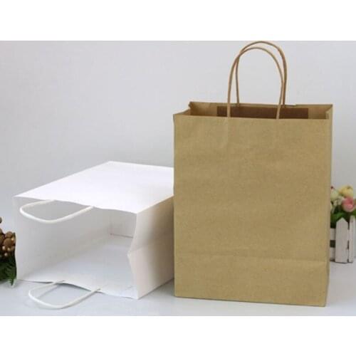 Kraft paper handbag Christmas New Year birthday party supplies gift packaging box 9.6x7.8x4.7inch