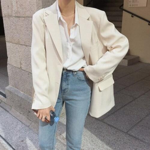 Loose Outerwear Women Suit Jacket Spring Summer Female Jacke Elegant Chic Single-breasted Fashion All-match Female Blazer Femme