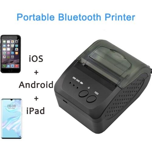 Mini Bluetooth Printer Thermal Printer Portable Receipt Machine USB Mobile Phone For Android iOS 58mm