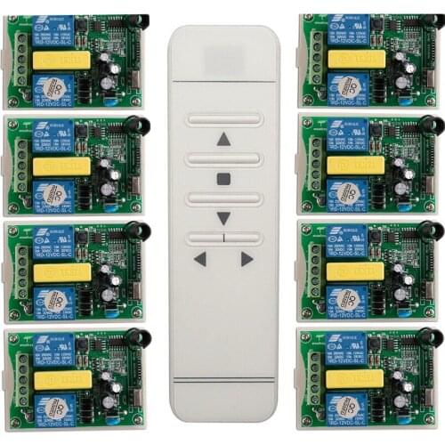 AC220V Digital display intelligent RF remote control switch +8*receiver/ projection screen/Tubular motor garage door / shutters