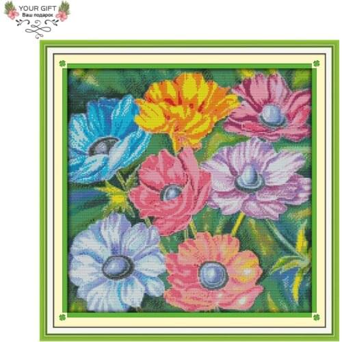 Joy Sunday H532 Free Shipping 14CT 11CT Stamped and Counted Home Decoration Gorgeous Sunny Flower Embroidery Cross Stitch