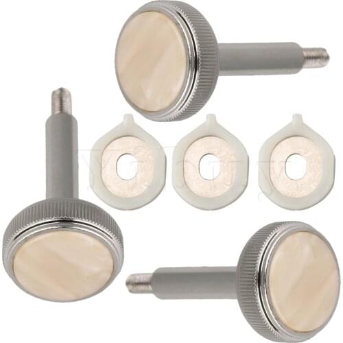 Yibuy Nickel Plated Euphonium Valve Finger Buttons and Valve Guides Pack of 3