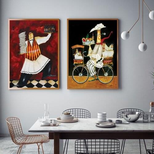 Funny Chef Canvas Paintings Jennifer Garant Wall Art Prints Poster Living Room Decorative Paintings Kitchen Wall Home Decor
