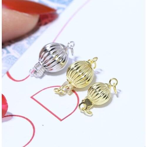 6-8mm Ball Design 925 Sterling Silver Wholesale Necklace Bracelet Clasps and Hooks Jewelry Accessory Parts Settings, 3pcs/lot