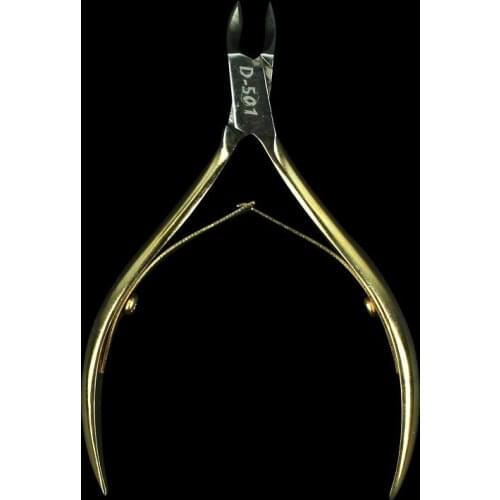 Gold Stainless Steel Nail Cuticle Scissors Manicure Pedicure Tools Double Fork Dead Skin Scissor Trimmer